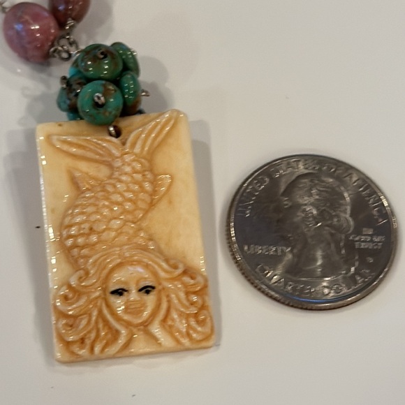 Mermaid Pendant Semi Precious Beaded Choker New With Tags - Picture 11 of 11